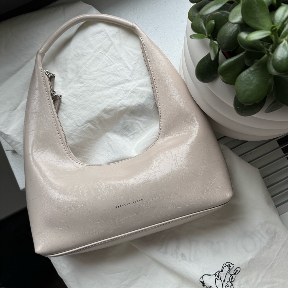 Marge Sherwood Light Pink Crinkle Hobo Shoulder Bag